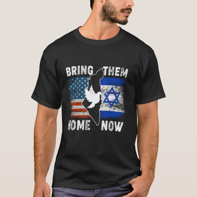 Camiseta Traigan A Casa Ahora Estén Con Israel Ameri (Anverso)