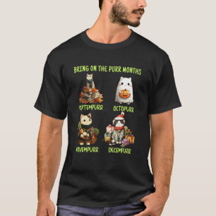 Camiseta Traigan Los Meses De Ronroneo Otoño Gato