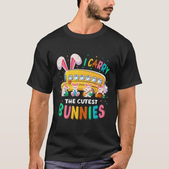 Camiseta Traigo El Autobús Escolar De St Bunnies Día De Pas (Anverso)