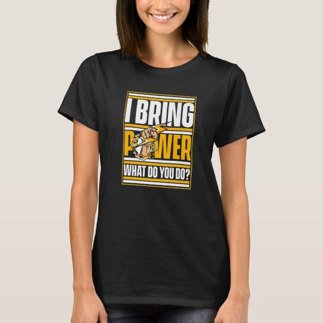 Camiseta Traigo Poder ¿Qué Haces Electricista Electrónico (Anverso)