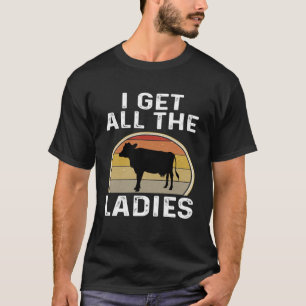 Camiseta Traigo Todas Las Damas Granja Retro De Vaca
