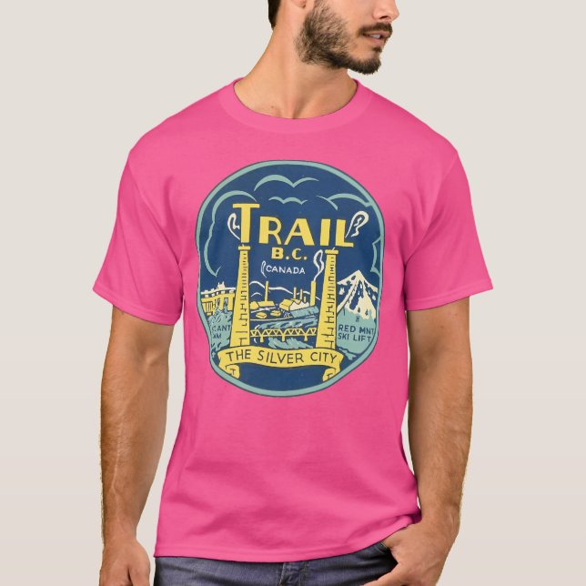 Camiseta Trail British Columbia Vintage Travel Decal (Anverso)
