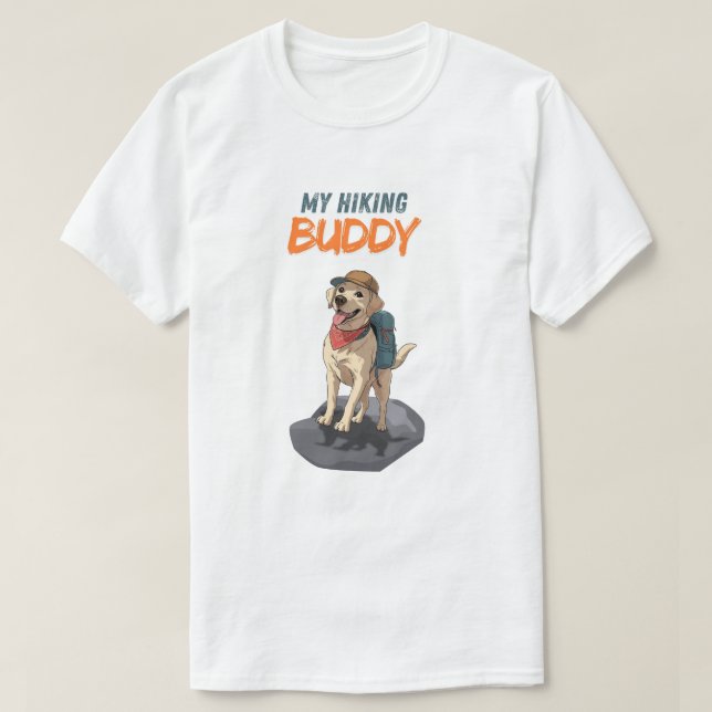 Camiseta Trail Buddy – Hiking Labrador Adventure (Diseño del anverso)