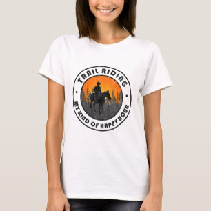 Camiseta Trail Riding Horseback Camping Vintage Regalo Para