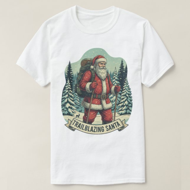 Camiseta Trailblazing Santa Hiking Adventure Design (Diseño del anverso)