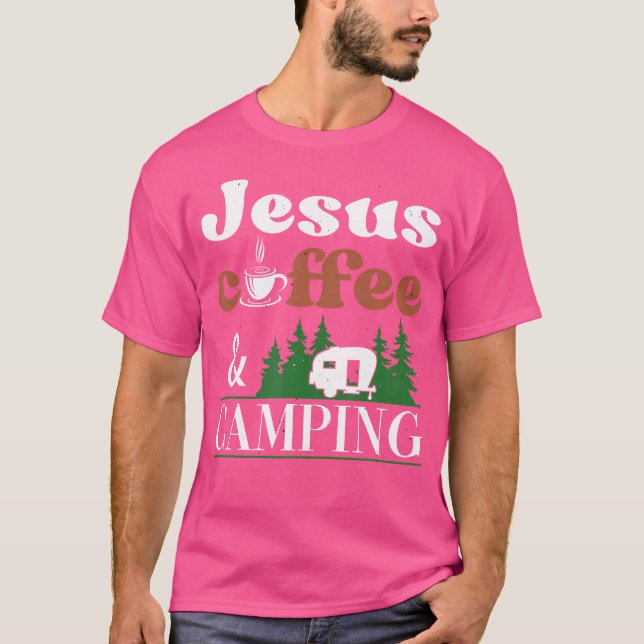 Camiseta Trailer Rv Coffee de Jesús Camping (Anverso)