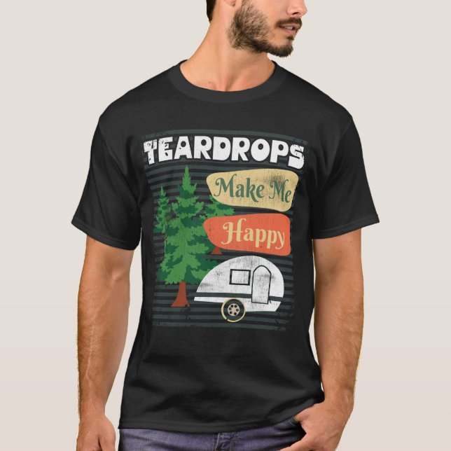 Camiseta Trailers de lágrimas me hacen feliz Camper Retro (Anverso)