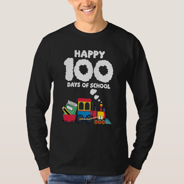 Camiseta Train 100 Days Of Kindergarten School Student Teac (Anverso)