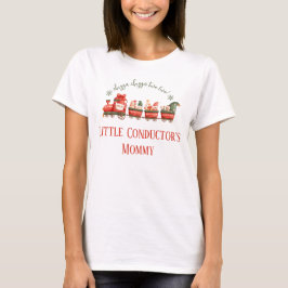 Camiseta Train 2nd Birthday Party Little Conductors Mommy