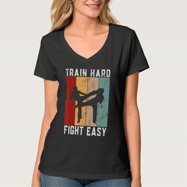 Camiseta Train Hard Fight Easy Kickboxing (Anverso)