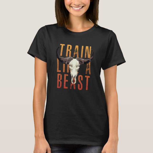 Camiseta Train like a Beast Muay Thai Jiu Jitsu MMA Gym Bul (Anverso)