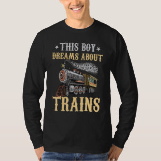 Camiseta Train Saying Slogan - This Boy Dreams About Trains