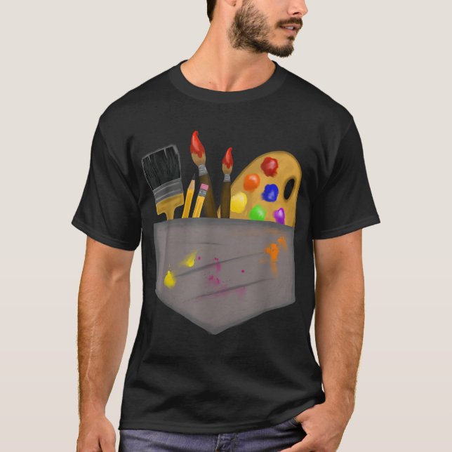 Camiseta Traje artístico - Pincel pintador de arte (Anverso)