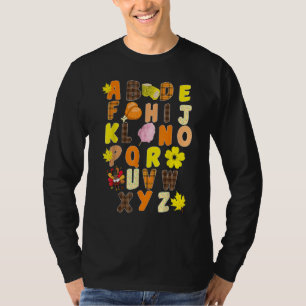 Camiseta Traje de Acción de Gracias para pavo alfabeto pree