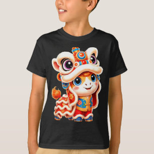 Camiseta Traje de baile del león del caballo del año nuevo