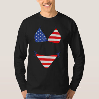Camiseta Traje de baño cubre bikini 4 de julio bandera amer