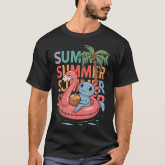 Camiseta Traje de baño divertido de ajolote de verano lindo