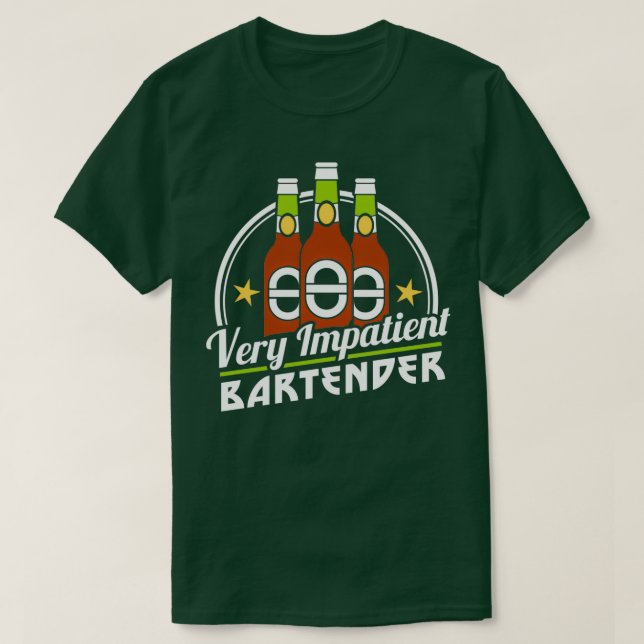 Camiseta Traje De Bartening Muy Impaciente Bartender Drinki (Diseño del anverso)