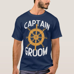 Camiseta Traje de Capitán de Boda de Playa Náutica de Cruce
