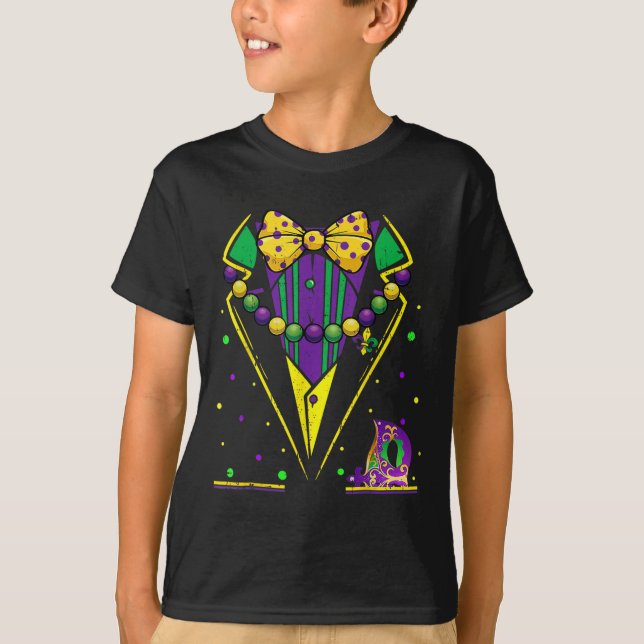 Camiseta Traje de chaleco de esmoquin de Mardi Gras Fiesta  (Anverso)