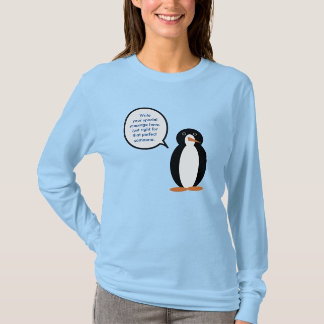 Camiseta Traje de Cumpleaños Ms. Pingüino Personalizado (Anverso)