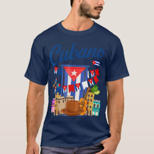 Camiseta Traje de diseño de bandera cubana del Mes de la He