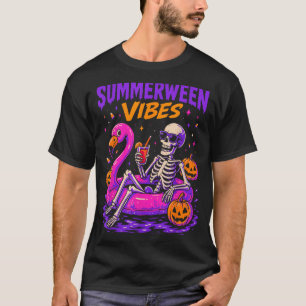 Camiseta Traje de esqueleto de Halloween de verano espeluzn