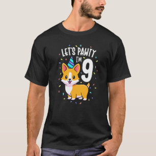 Camiseta Traje de fiesta de cumpleaños número 9 para perro
