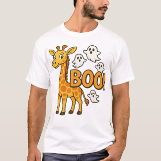 Camiseta Traje de Halloween Boo Jirafa Temporada Espeluznan