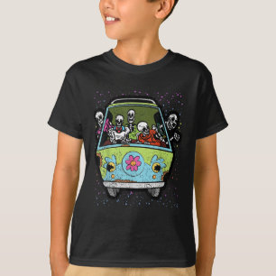Camiseta Traje de Halloween de furgoneta hippie Bones retro