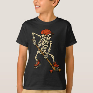 Camiseta Traje de Halloween de Hockey sobre Hielo Esqueleto