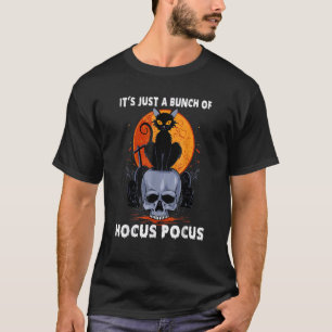 Camiseta Traje de Halloween de Luna de Gato Negro Montón de