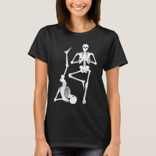Camiseta Traje de Halloween de Yoga de Esqueleto Yogi Hombr