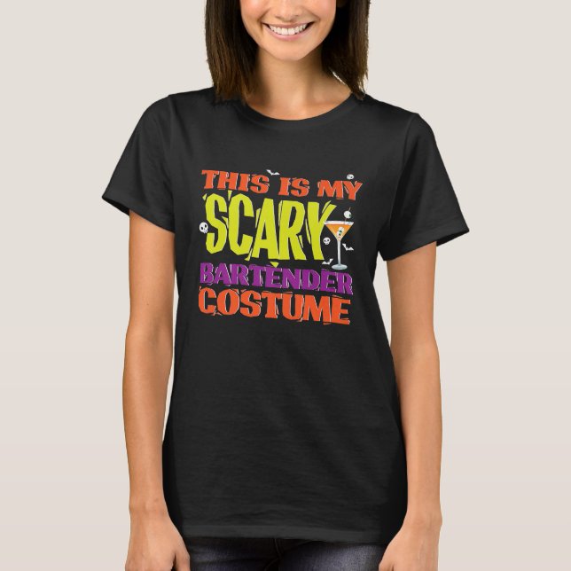 Camiseta Traje de Halloween divertida barman de regalo para (Anverso)