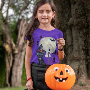Camiseta Traje de Halloween para niños Brujas gato negro Ki