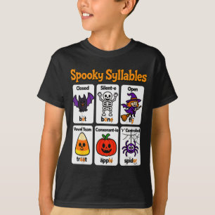 Camiseta Traje de maestro de sílabas espeluznantes Hallowee