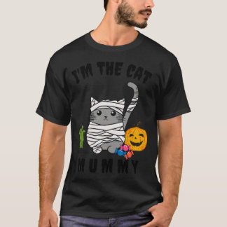 Camiseta Traje de momia de gato lindo