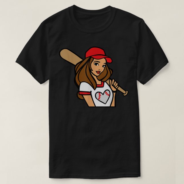 Camiseta Traje de mujer de Día de Juego Corazón de Muchacha (Diseño del anverso)
