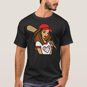 Camiseta Traje de mujer de Día de Juego Corazón de Muchacha