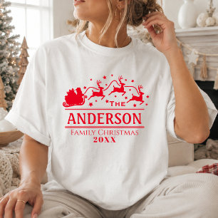 Camiseta Traje de Navidad Familiar a Juego Moderno de Santa