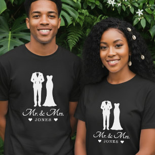 Camiseta Traje de novia y esmoquin para pareja recién casad