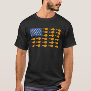 Camiseta Traje de pollo frito con bandera de EE. UU. Comida