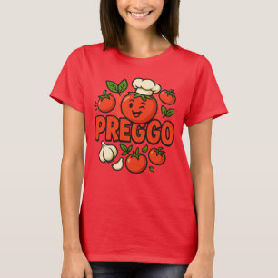 Camiseta Traje de Salsa Preggo Anuncio de Embarazo