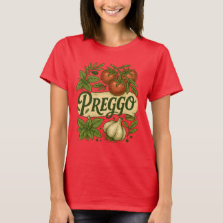 Camiseta Traje de Salsa Preggo Anuncio de Embarazo
