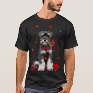 Camiseta Traje de Schnauzer día de San Valentín Perro de Sa