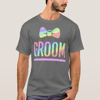 Camiseta Traje de soltero Orgullo Gay Pajarita Arcoiris Nov