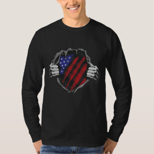 Camiseta Traje de superhéroe de EE. UU. Bandera