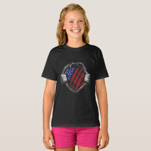 Camiseta Traje de superhéroe de EE. UU. Bandera