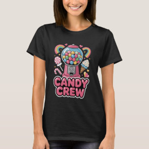 Camiseta Traje de tripulación de caramelo para mujeres, niñ