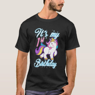 Camiseta Traje de unicornio de 1 año, es mi primer cumpleañ